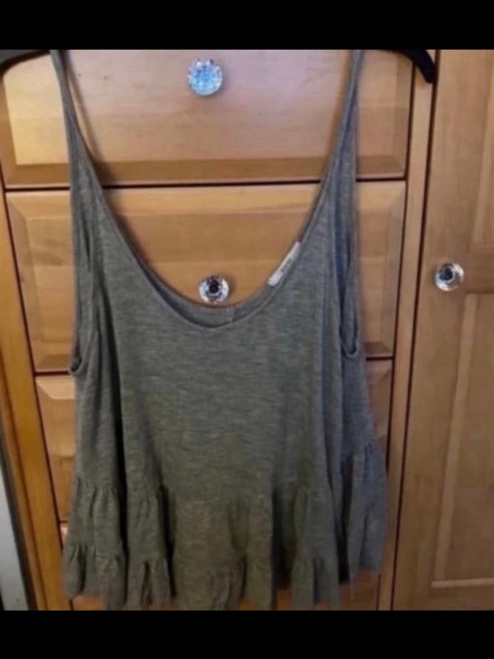 Acemi Gray Ruffle Hem Camisole. Size Medium